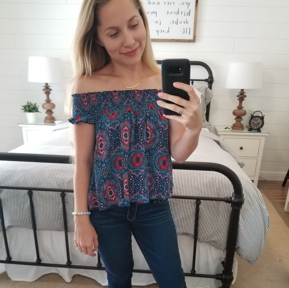 Mossimo Off Shoulder Floral Top